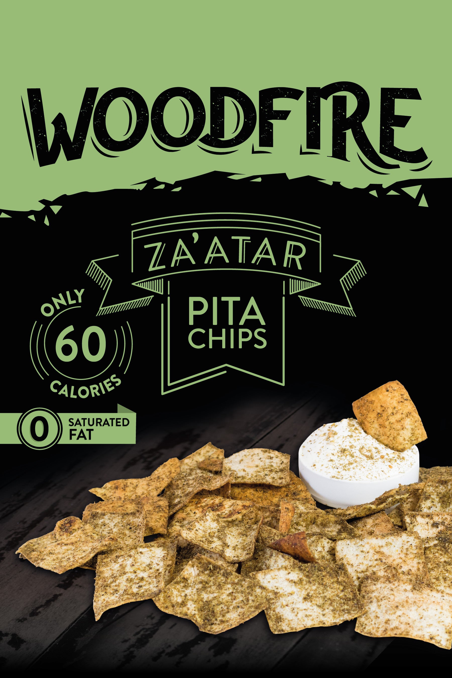 P I T A Woodfire Bakery's Zaatar Pita Chips, 5 Ounce Bags - Woodfire